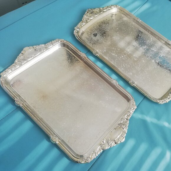 Gorgeous Silver-plated Serving Trays (2) - Picture 3 of 3